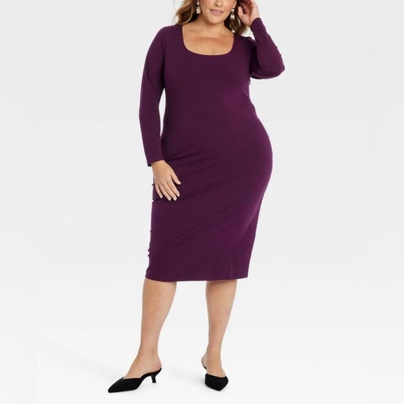 Ava & Viv Dresses & Skirts - Ava & Viv midi purple body con dress